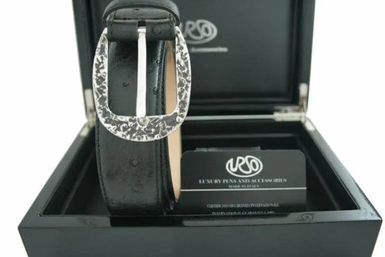 Belt Efesto of ostrich leather
