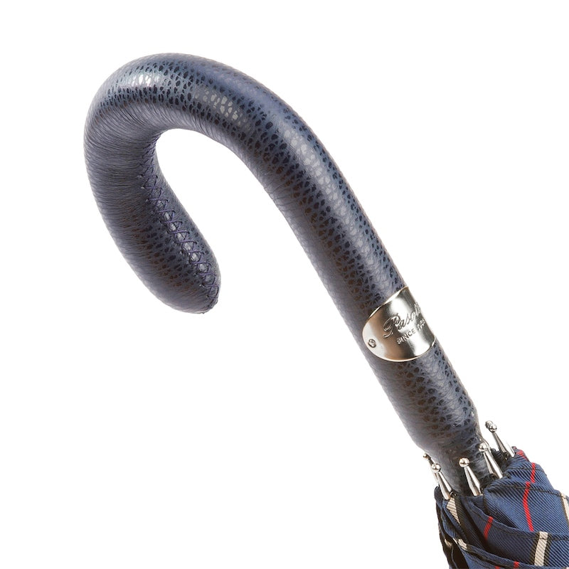 Bespoke Umbrella Navy Leather Handle - Umbrella