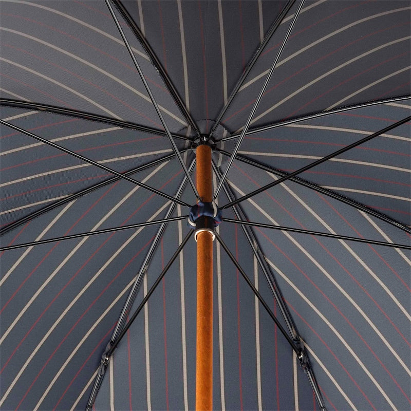 Bespoke Umbrella Navy Leather Handle - Umbrella