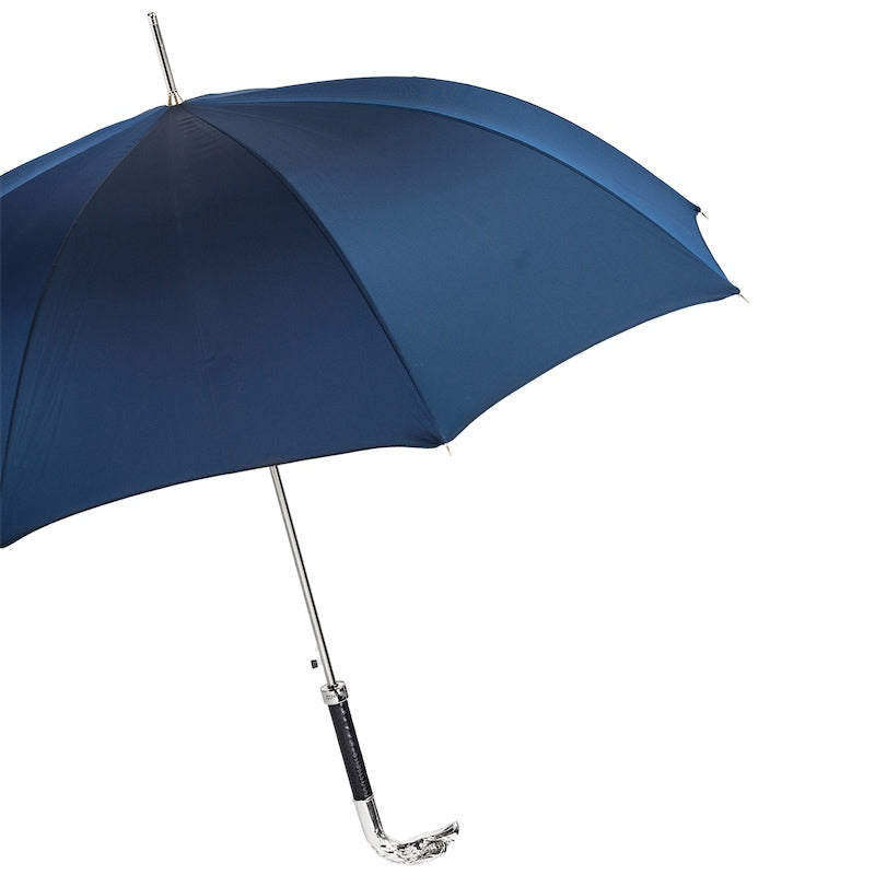 Blue Umbrella Silver Eagle Handle - Umbrella