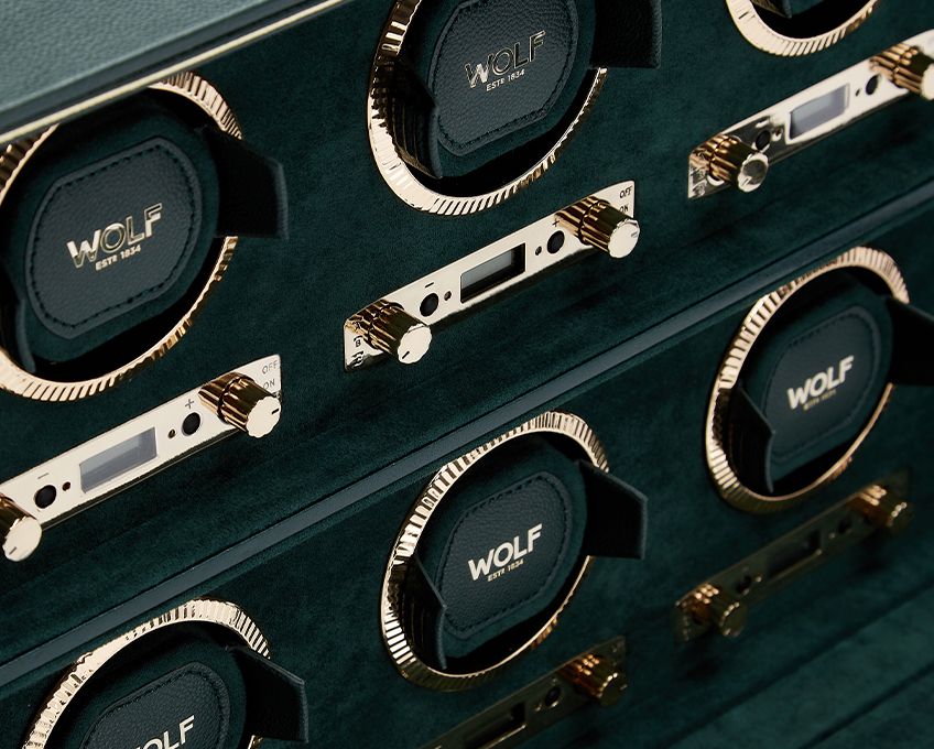 BRITISH RACING 8 PIECE WATCH WINDER BLACK