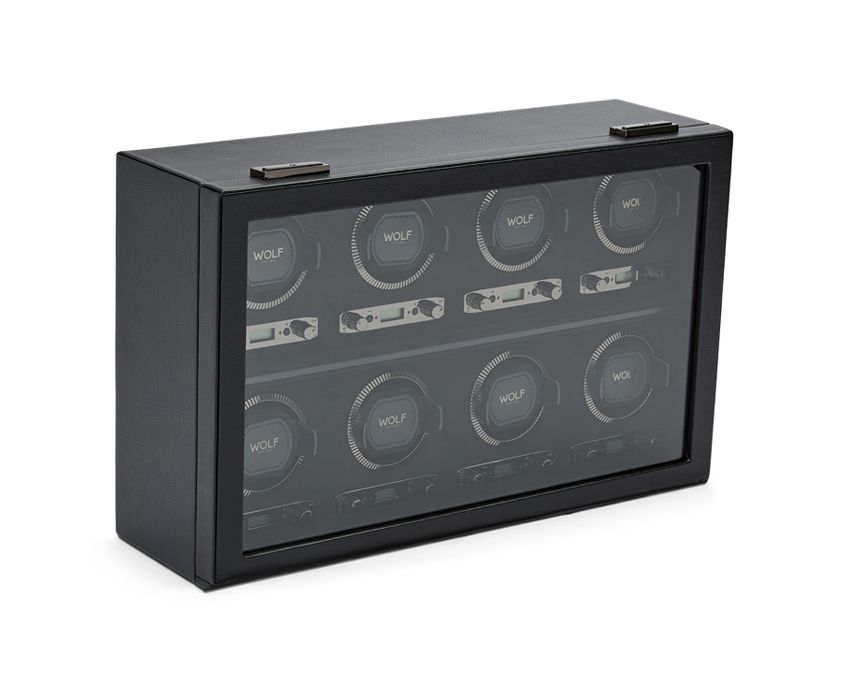 BRITISH RACING 8 PIECE WATCH WINDER BLACK