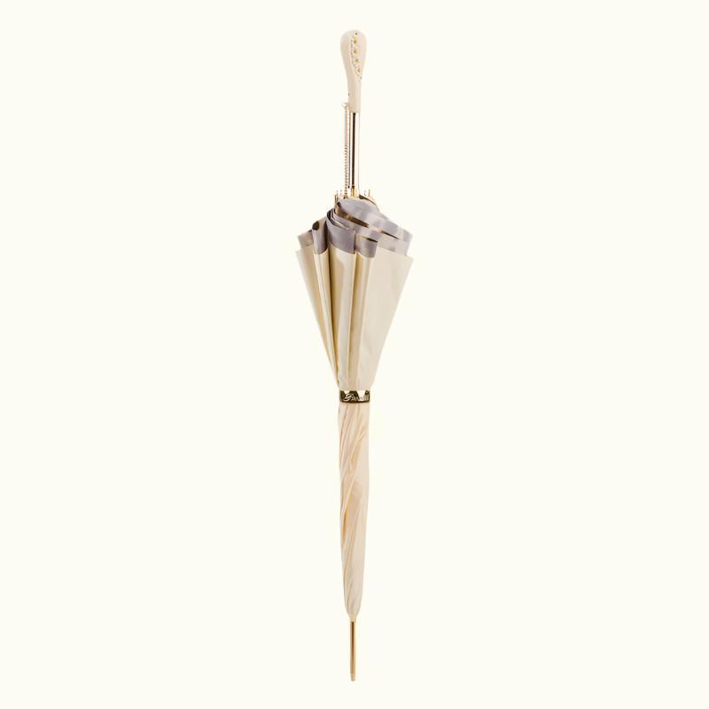 Creamy-White Leopard Print Umbrella Double Cloth - Umbrella