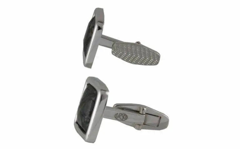 Leather Alligator white solid gold Cufflinks