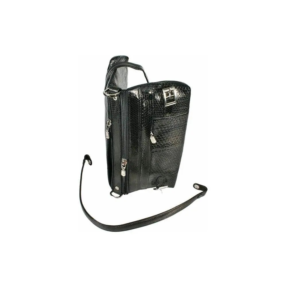 two compartments Snake Leather Clutch Bag by DeLeo One