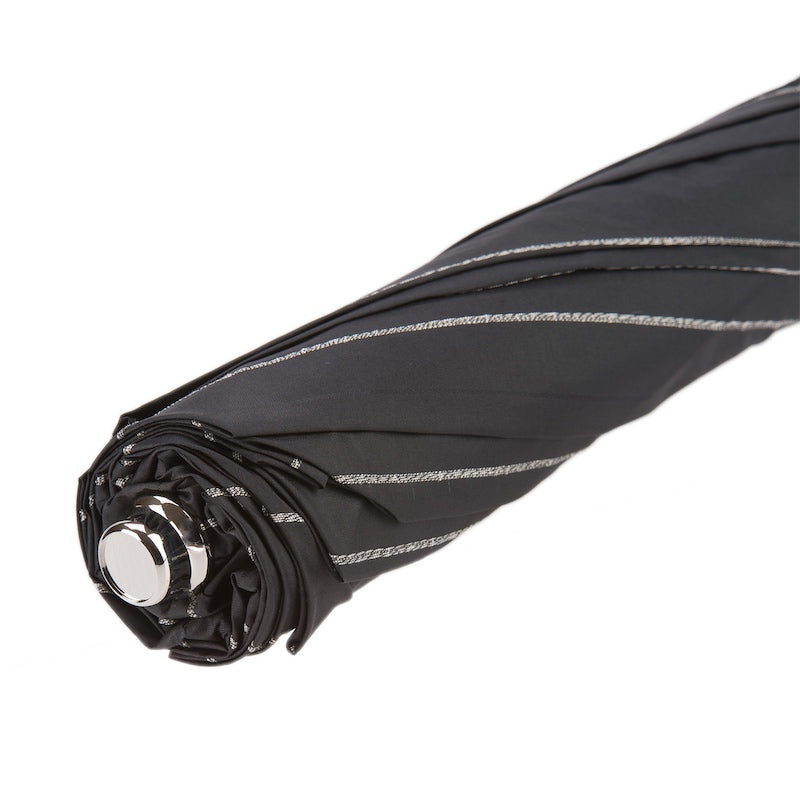 Folding Umbrella with Studs Leather Handle - Umbrella