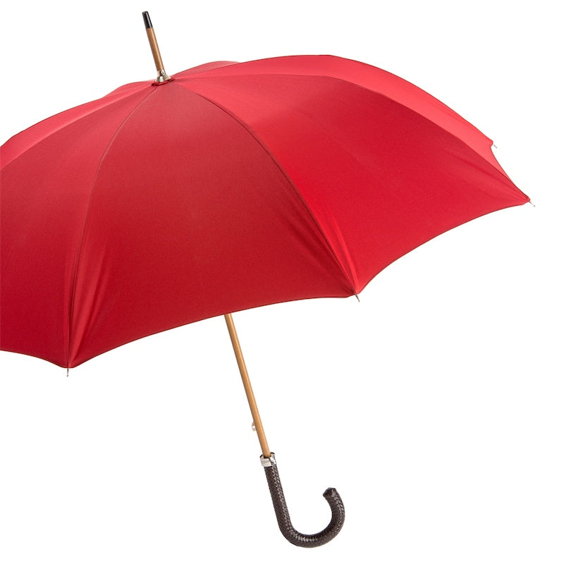 Gent Umbrella with Braided Leather Handle - Umbrella