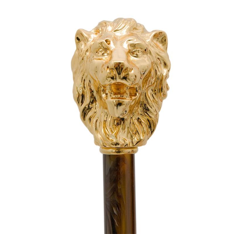 Gold Lion Shoehorn Pearly Brown Shaft
