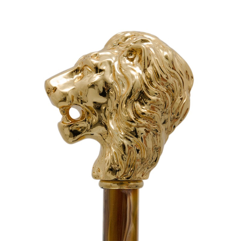 Gold Lion Shoehorn Pearly Brown Shaft