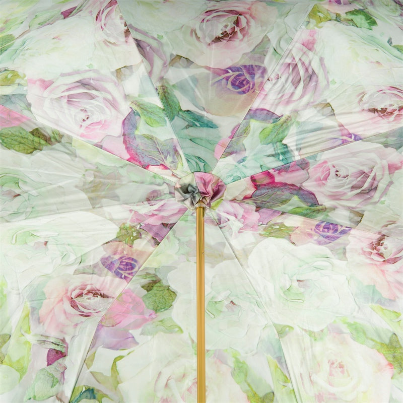 Green and Pink Roses Umbrella Double Cloth - Umbrella