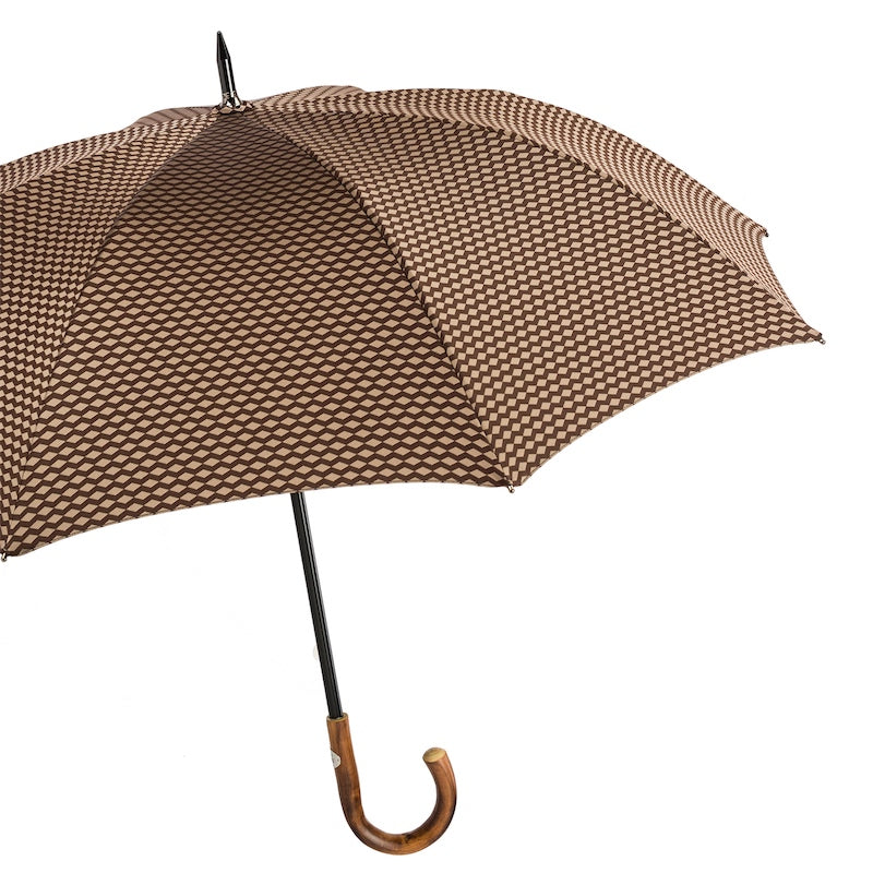Jacquard Umbrella with Geometric Design - Umbrella