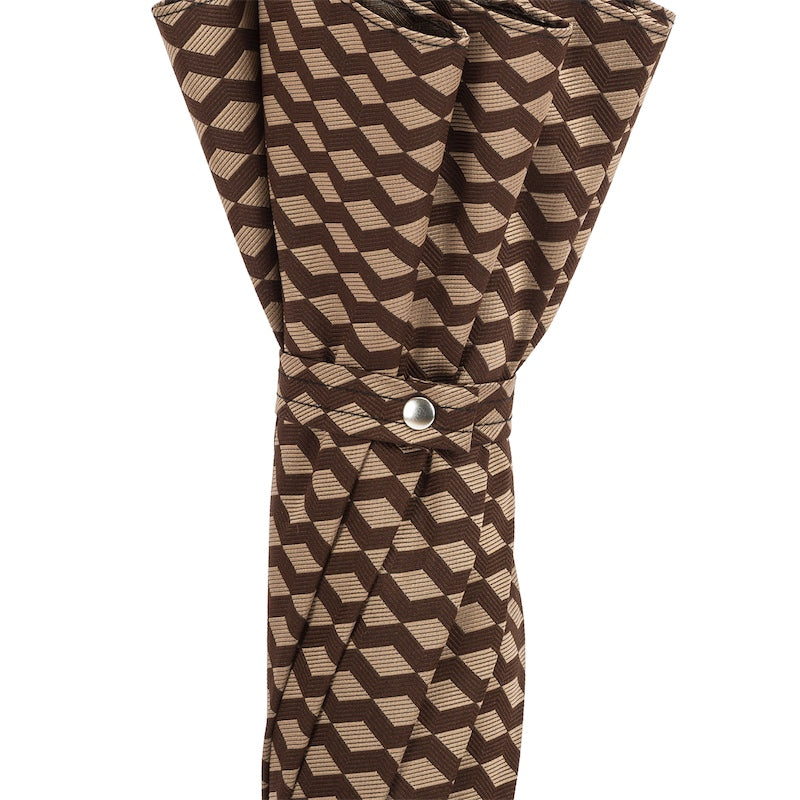 Jacquard Umbrella with Geometric Design - Umbrella