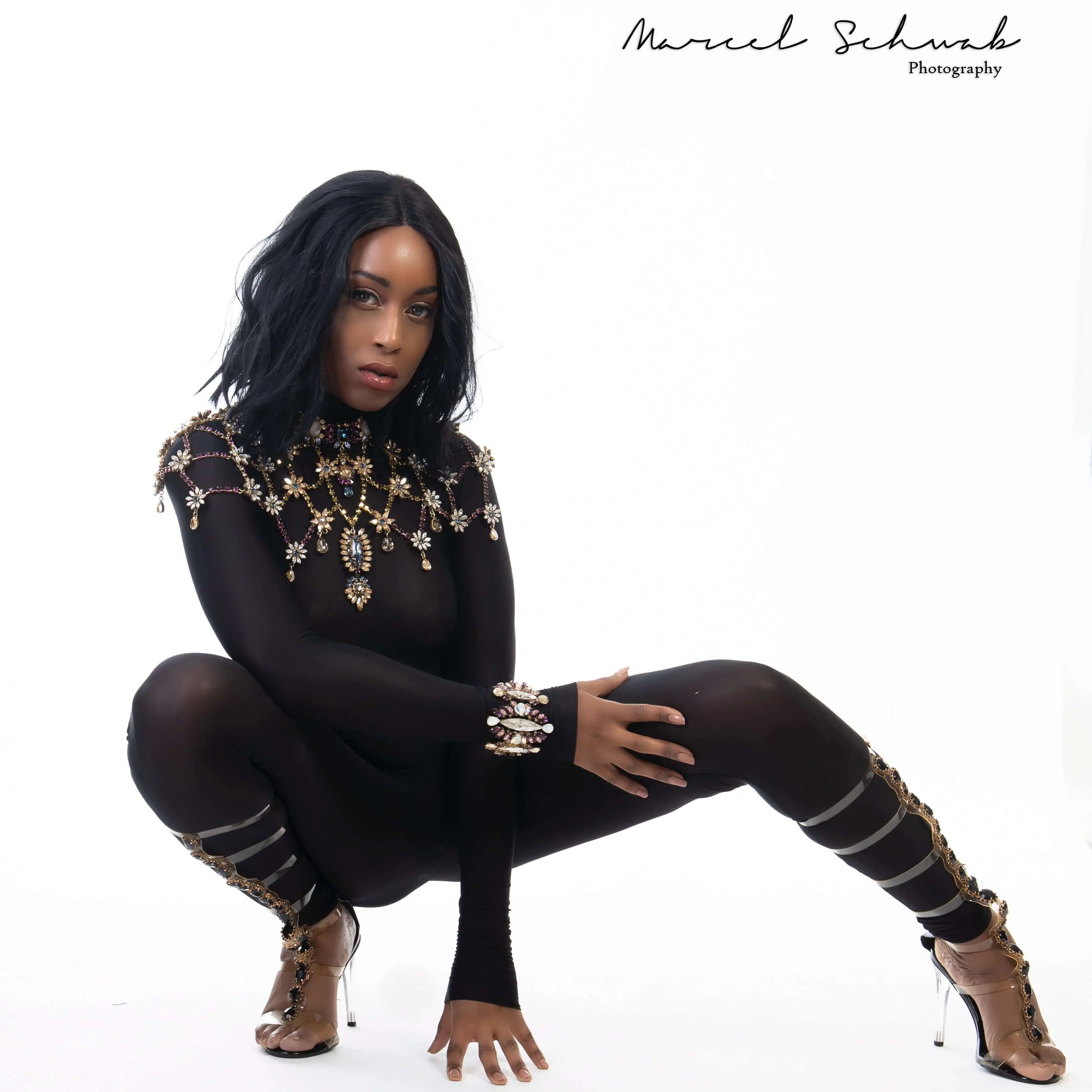 Swarovski Crystals Necklace set by the model Sensemielja Letitia Sumter
