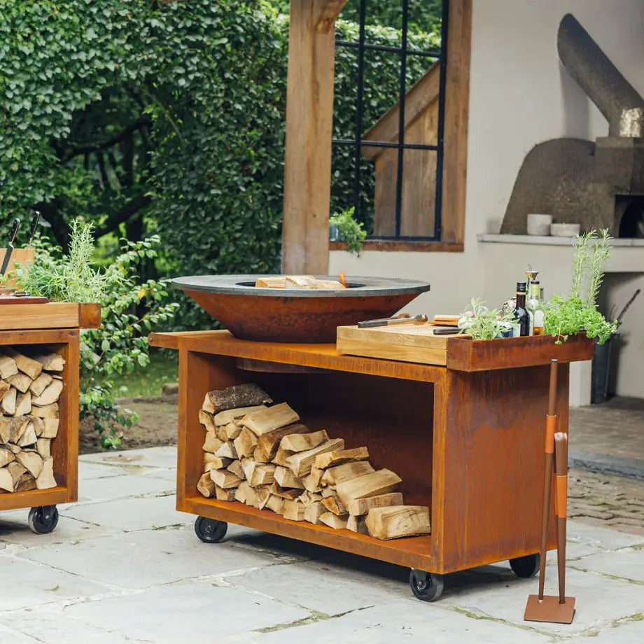OFYR GRILL Island Corten 100 PRO Teak Wood