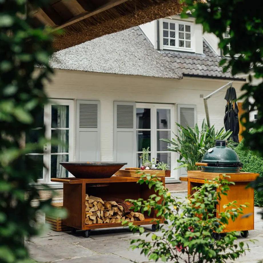 OFYR GRILL Island Corten 100 PRO Teak Wood