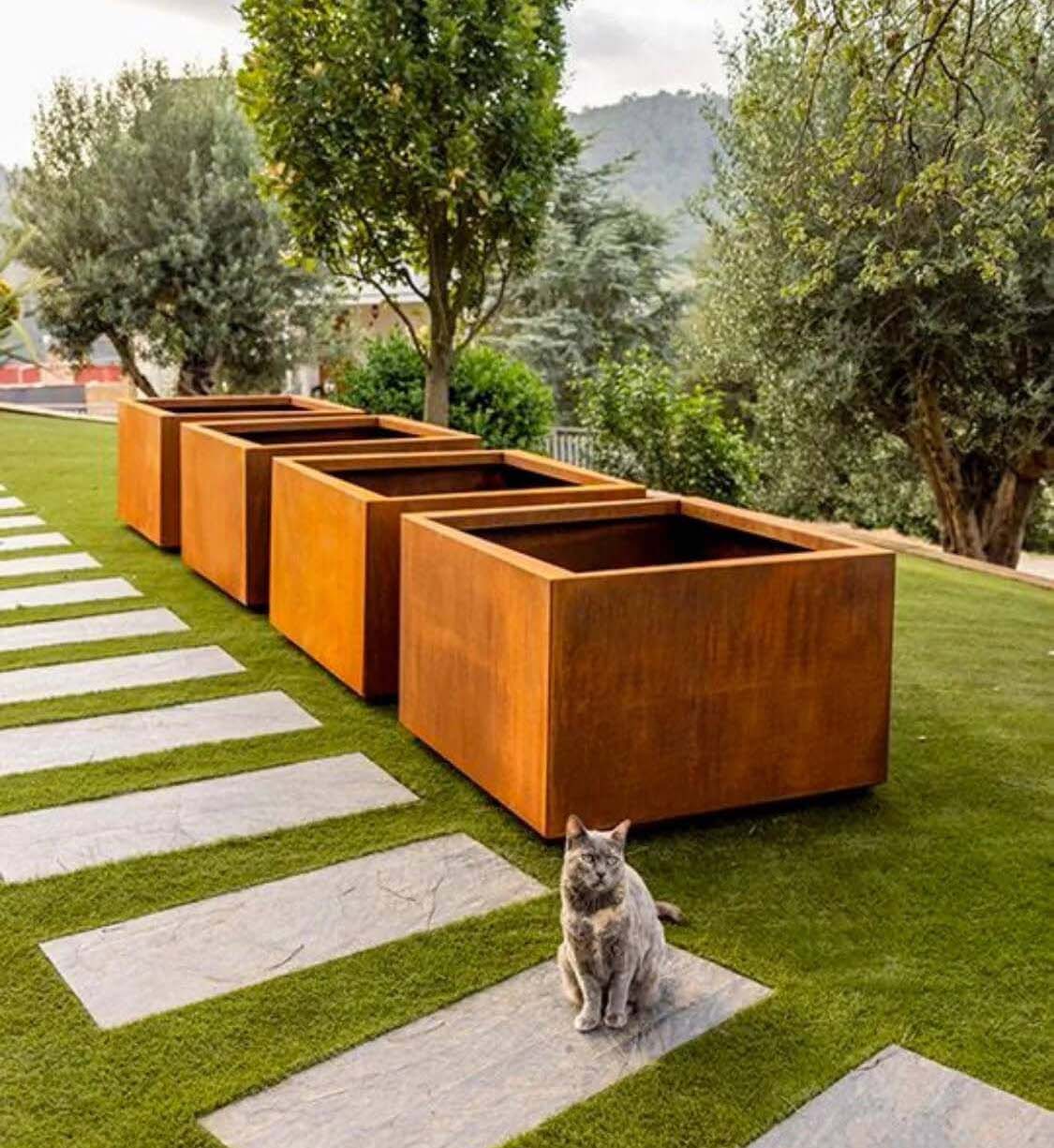 Outdoor Planters Kubik Corten