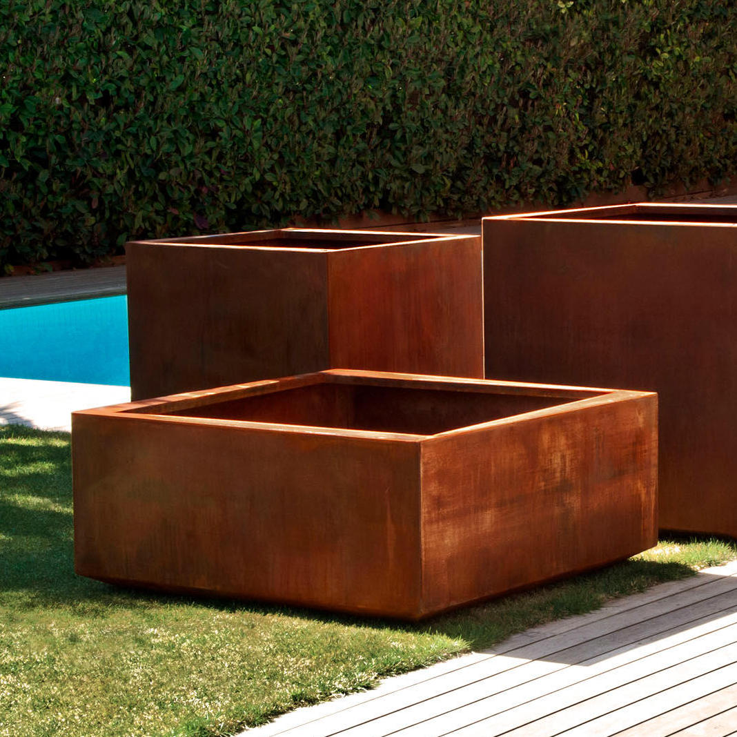 Outdoor Planters Kubik Corten