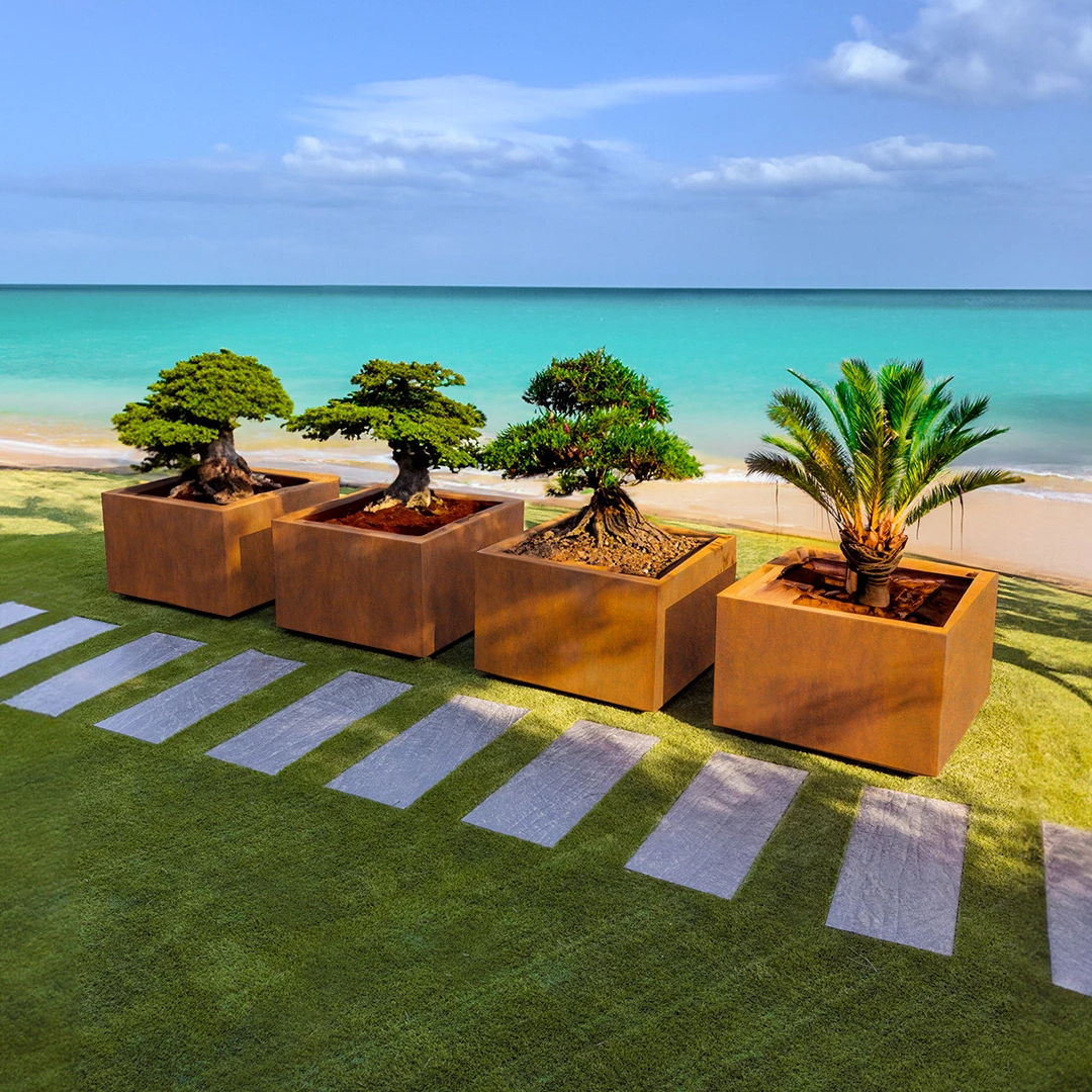 Outdoor Planters Kubik Corten