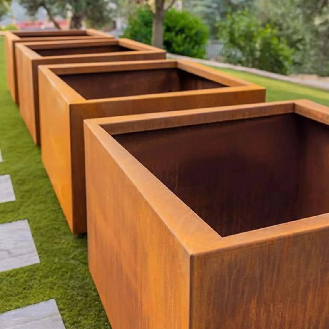 Outdoor Planters Kubik Corten