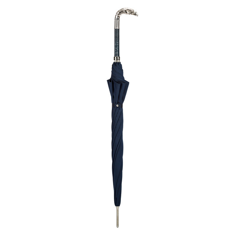 Blue Umbrella Silver Eagle Handle - Umbrella