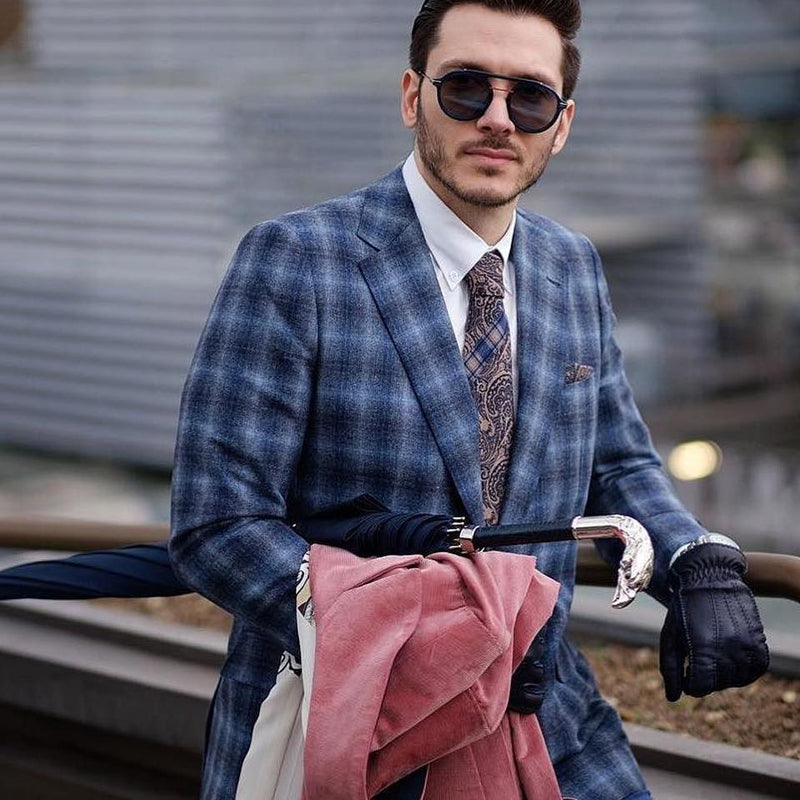 Blue Umbrella Silver Eagle Handle - Umbrella