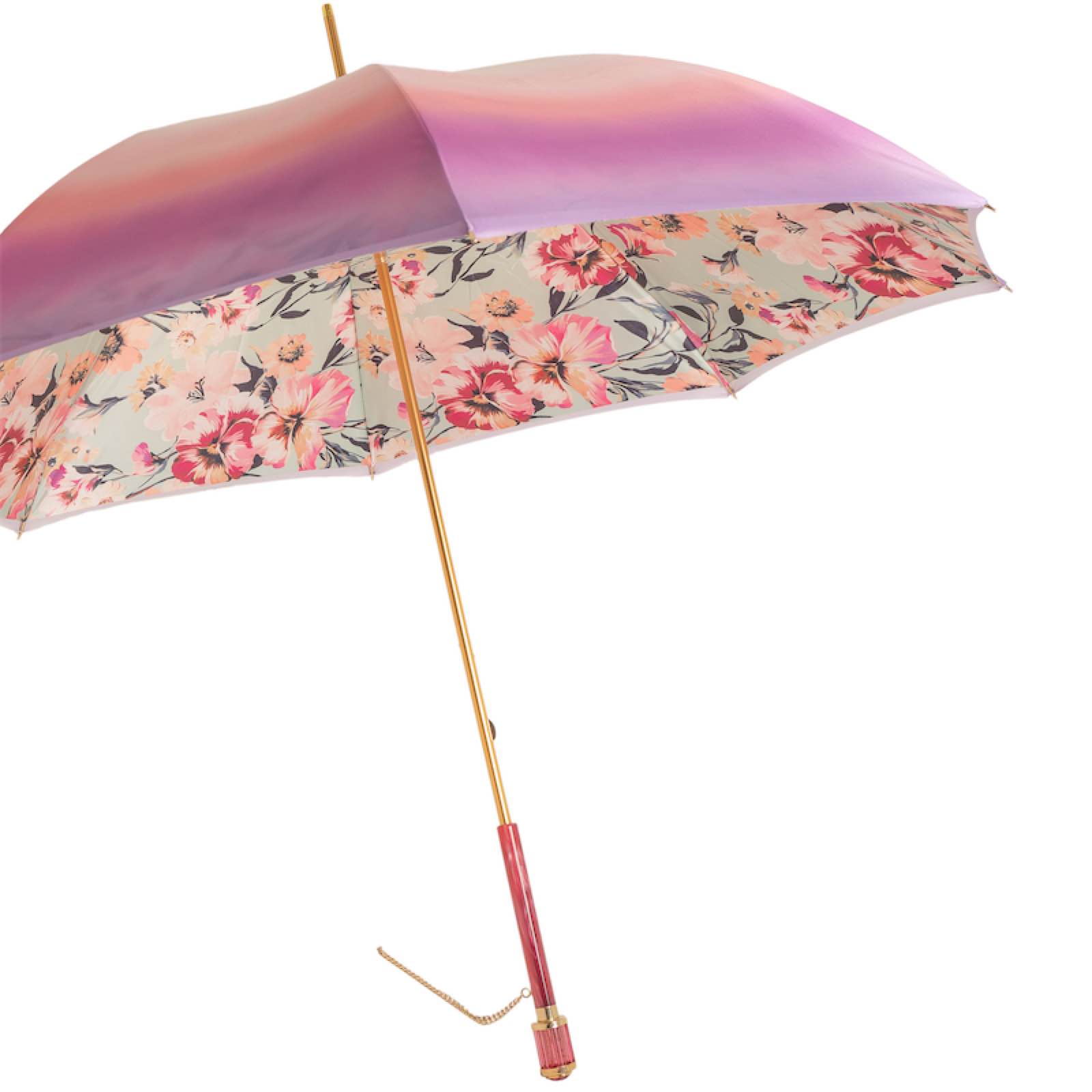Pink Ombre Umbrella and Flowers inside - Umbrella