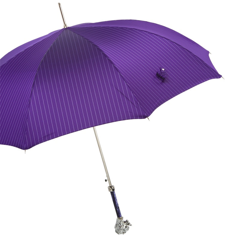 Purple Umbrella with Silver Lion Handle - Umbrella