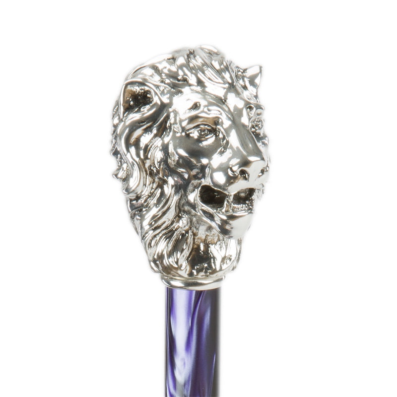 Purple Umbrella with Silver Lion Handle - Umbrella
