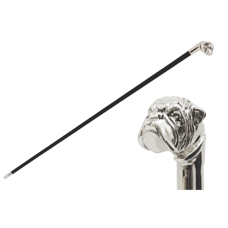 Silver Bulldog Cane - Canes