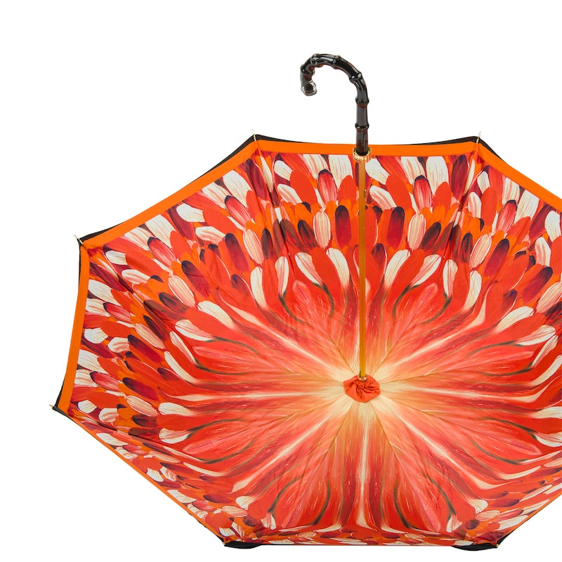 Umbrella with Orange Brush Strokes Double Cloth - Umbrella