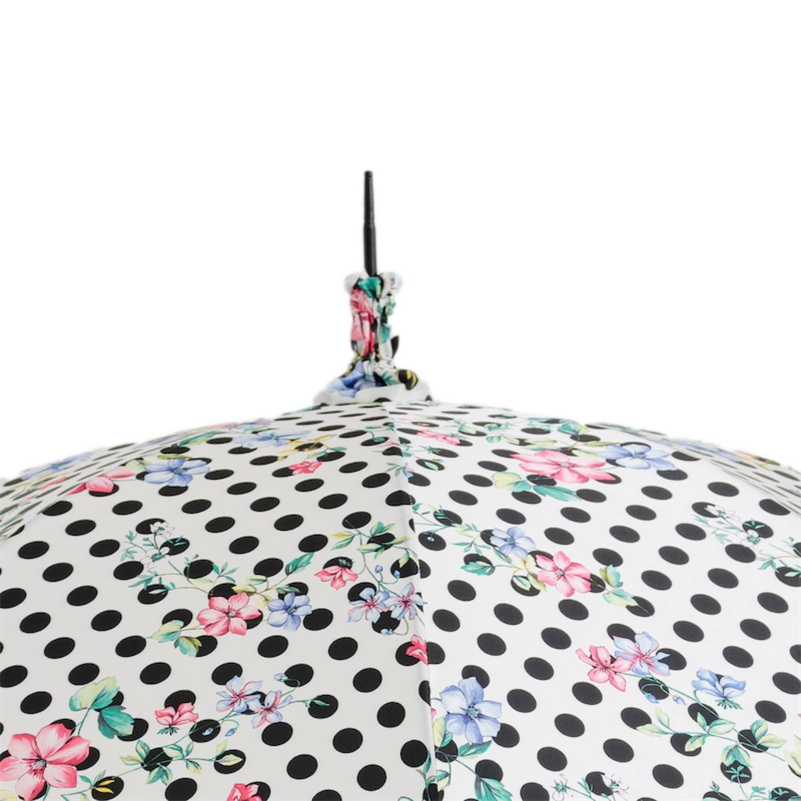 Polka Dot Parasol with Flowers - Umbrella