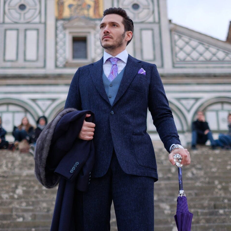 Purple Umbrella with Silver Lion Handle - Umbrella