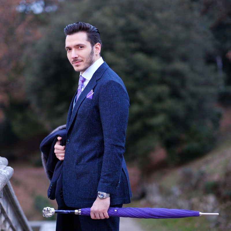 Purple Umbrella with Silver Lion Handle - Umbrella