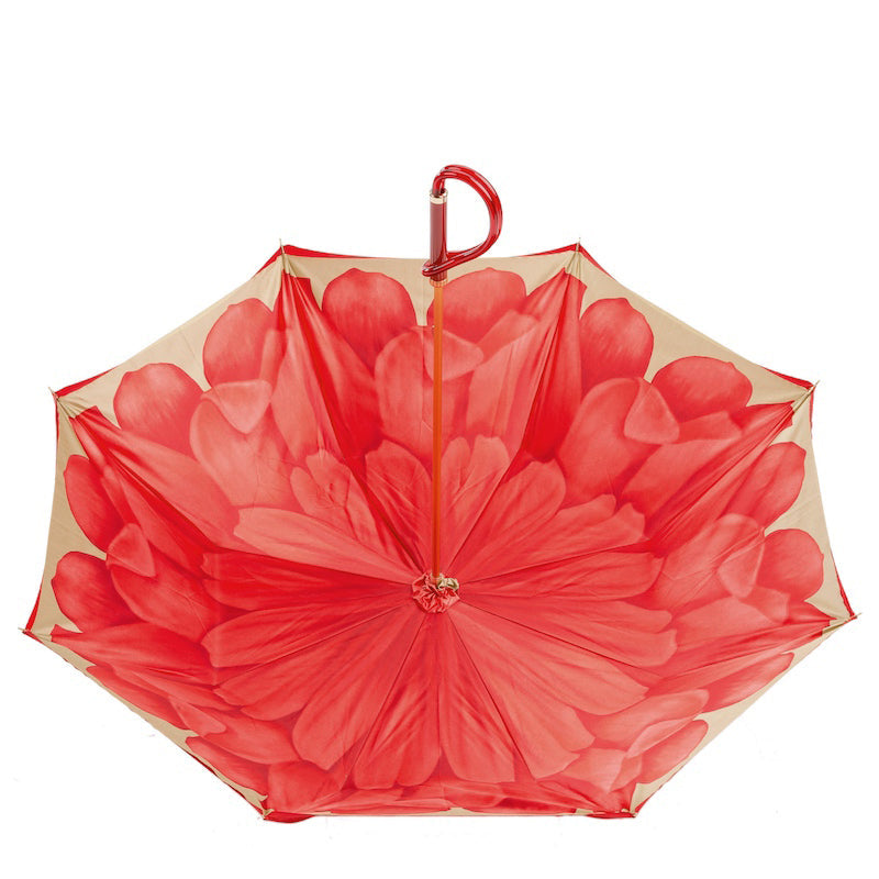 Red Dahlia Umbrella Double Cloth - Umbrella