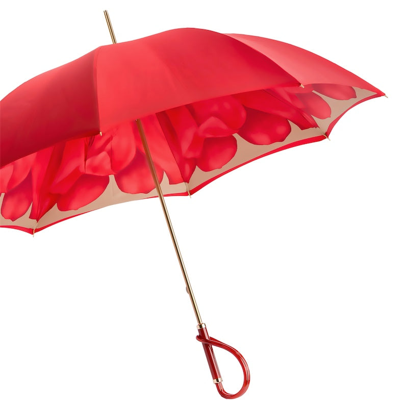Red Dahlia Umbrella Double Cloth - Umbrella