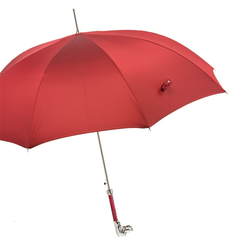 Red Umbrella with Silver Hound - Umbrella