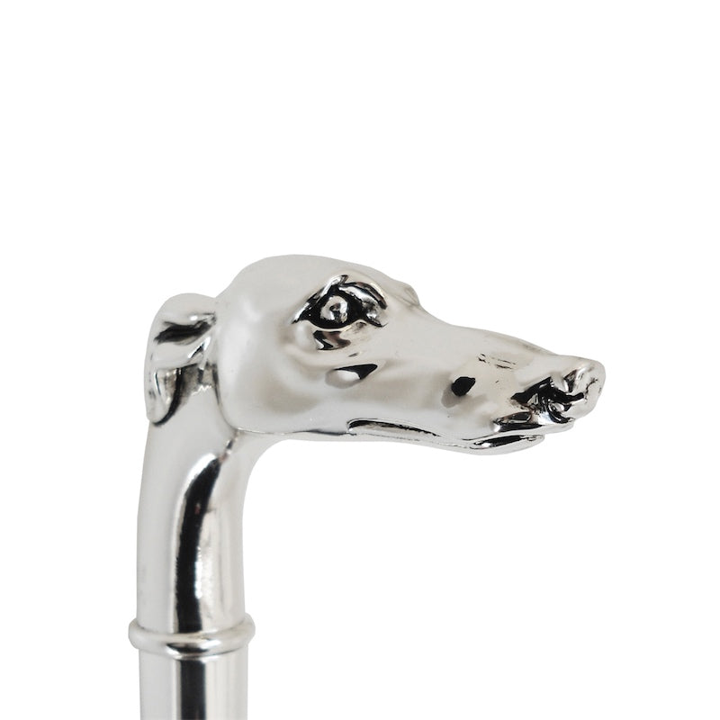 Silver Greyhound Head Cane - Canes