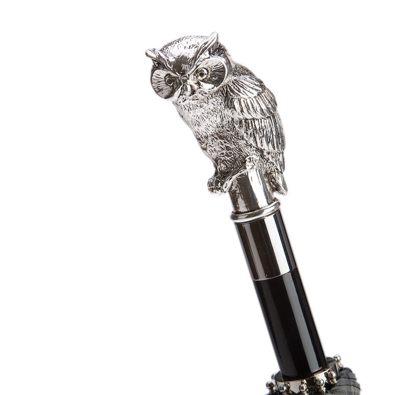 Silver Owl Folding Umbrella - Umbrella