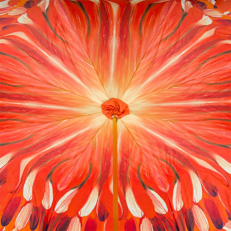 Umbrella with Orange Brush Strokes Double Cloth - Umbrella