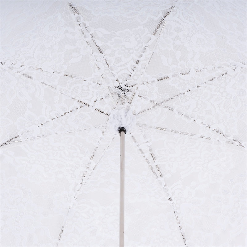 White Wedding Umbrella with Lace - Umbrella