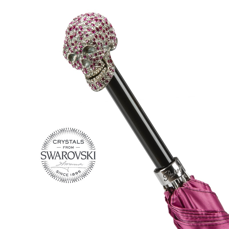 Woman Umbrella with Fuchsia Swarovski® Skull - Umbrella