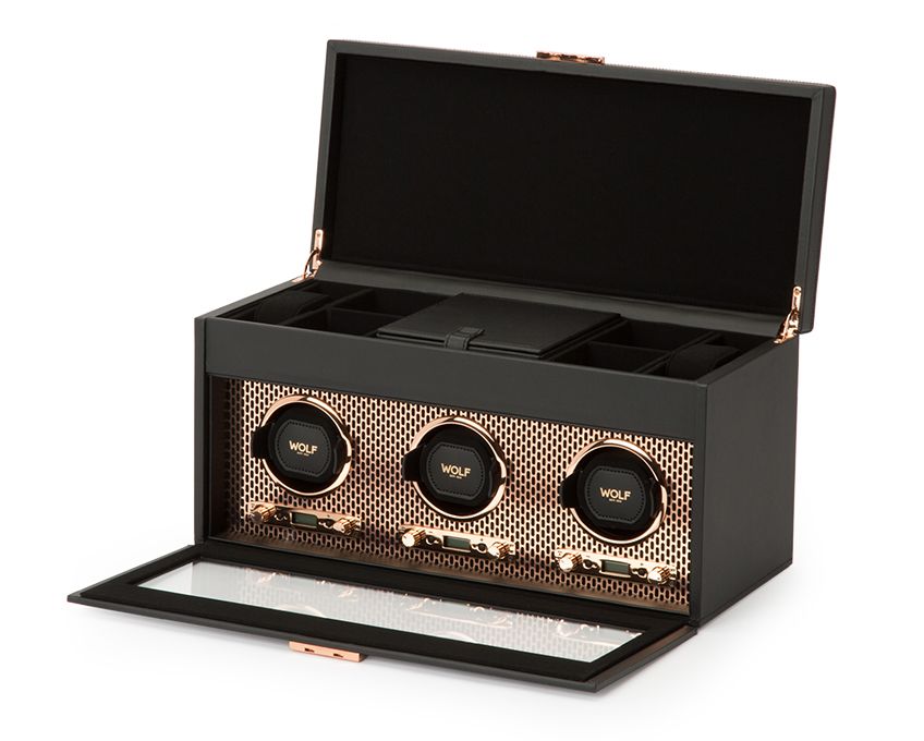 AXIS TRIPLE WATCH WINDER WITH STORAGE Copper