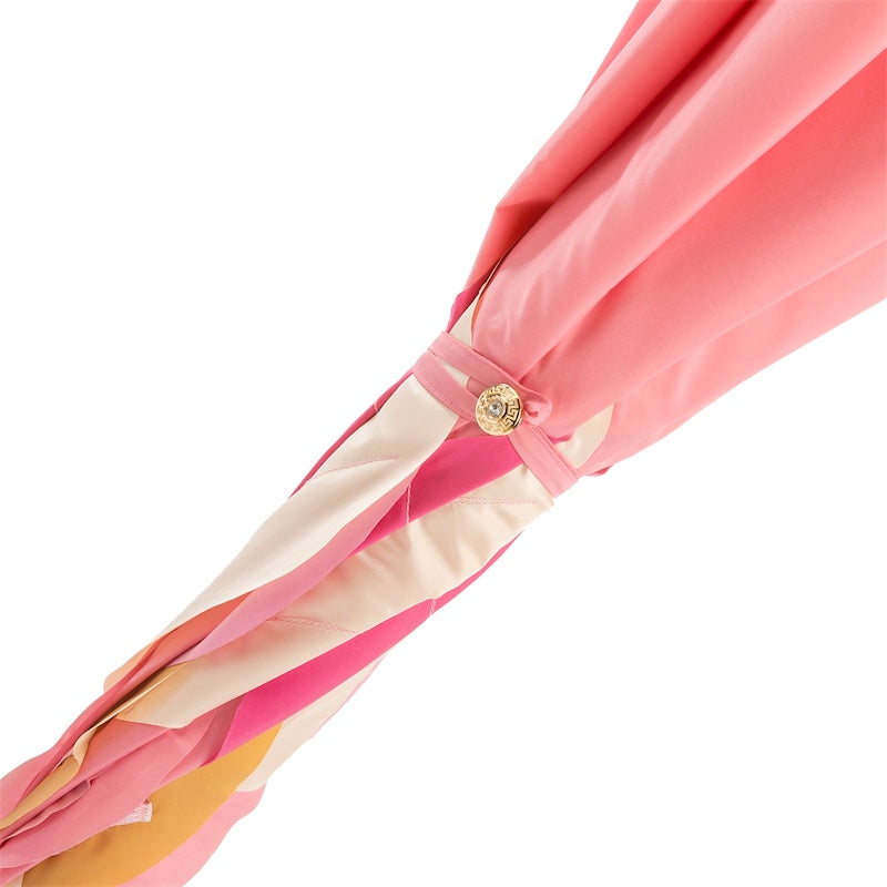 Mooie roze paraplu met bladeren dubbele doek - Paraplu