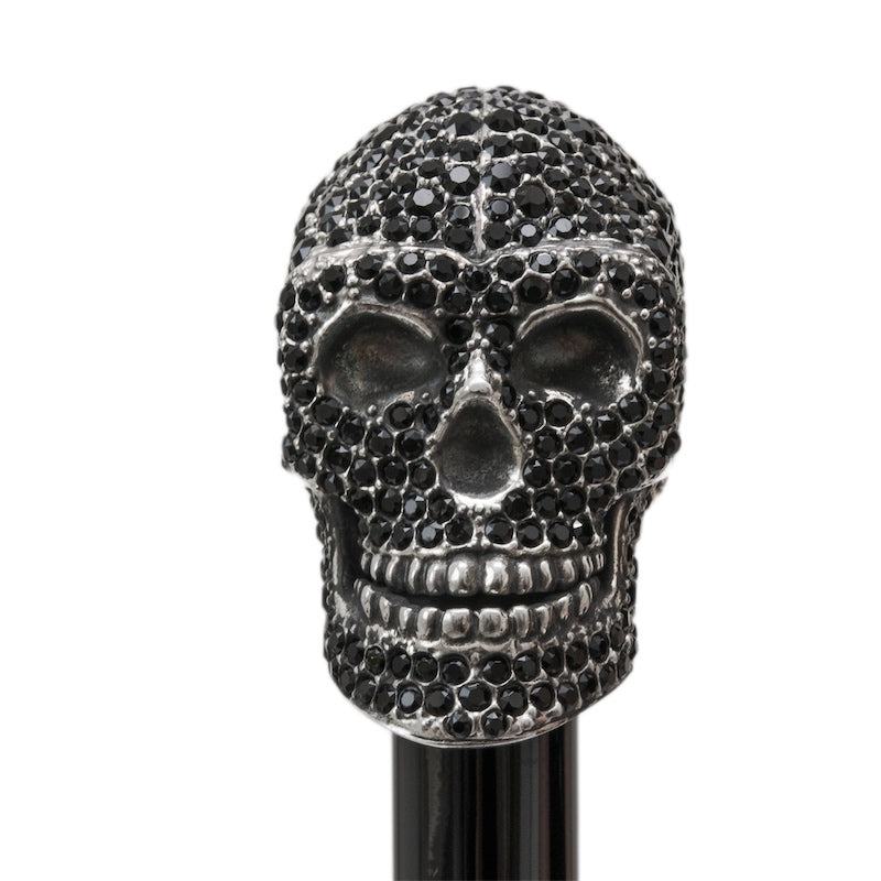 Black Swarovski® Skull Cane - Canes