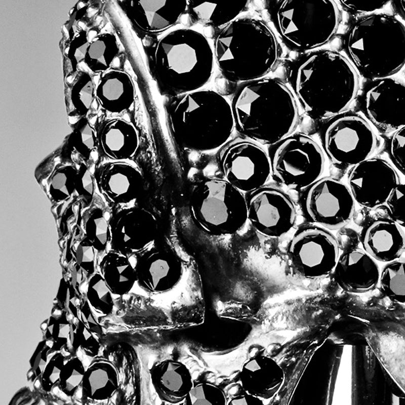 Black Swarovski® Skull Cane - Canes
