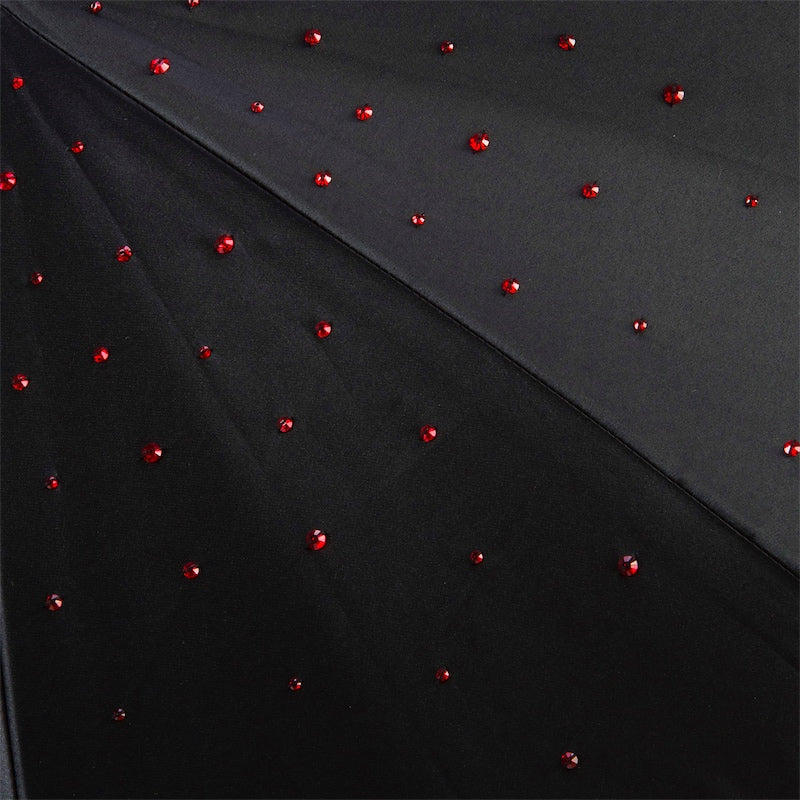 Black Swarovski® Umbrella with Red Interior Double Cloth