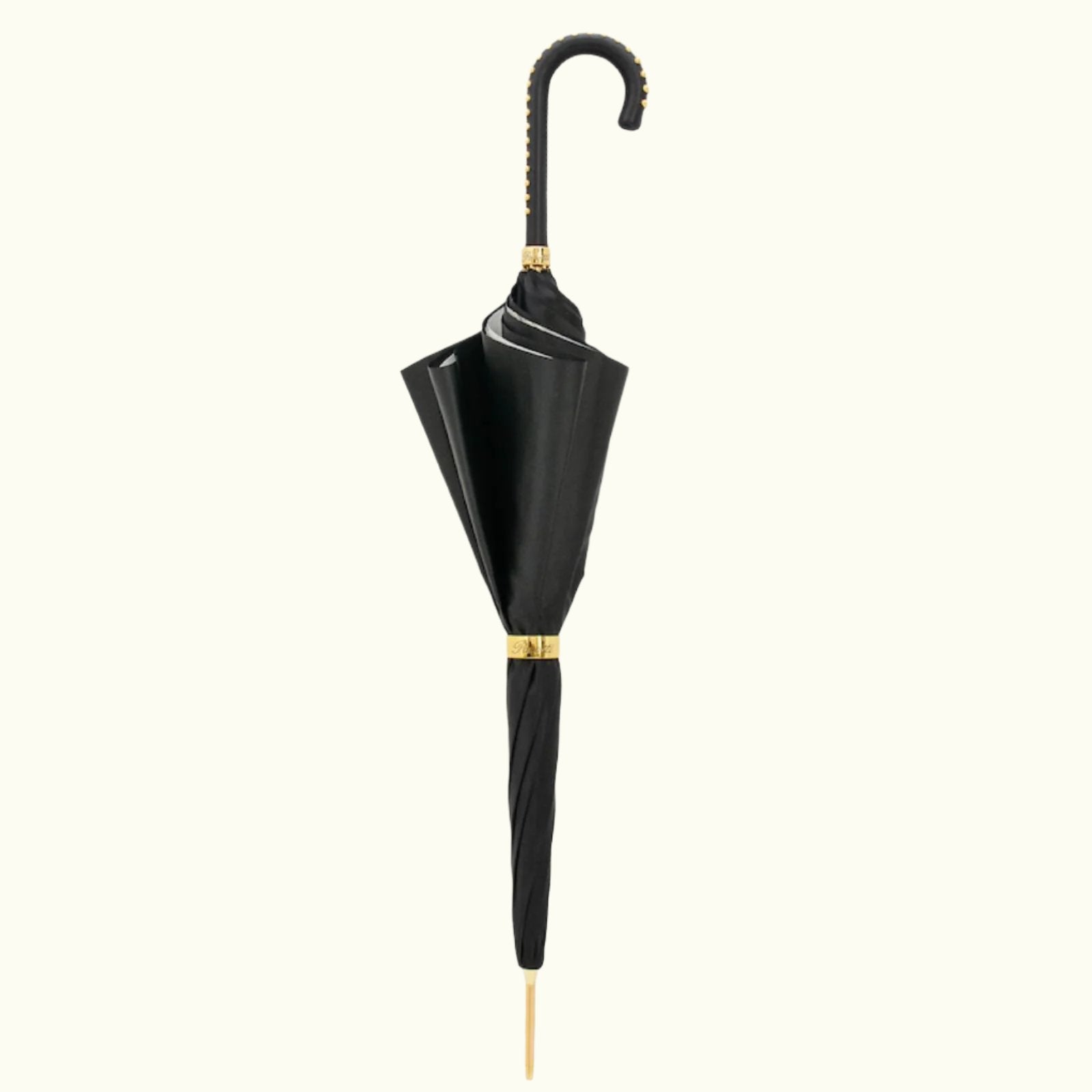 Zwarte paraplu met teugels print dubbele doek - Paraplu