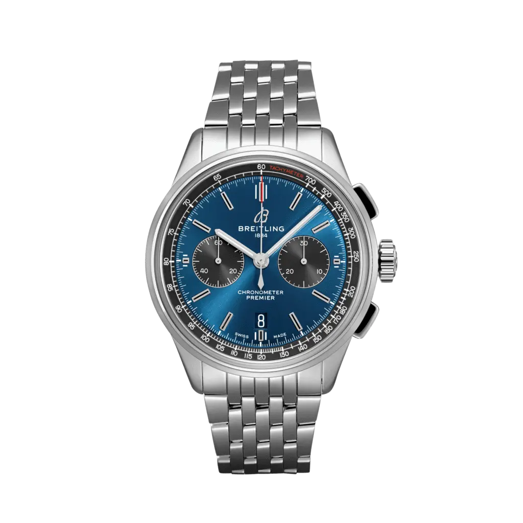 Breitling PREMIER wristwatch features a 42 mm stainless steel case