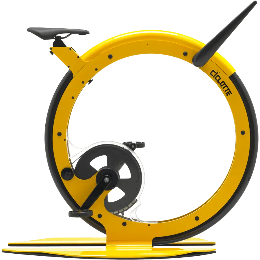 Design Steel exercise bike of modern living yellow color
