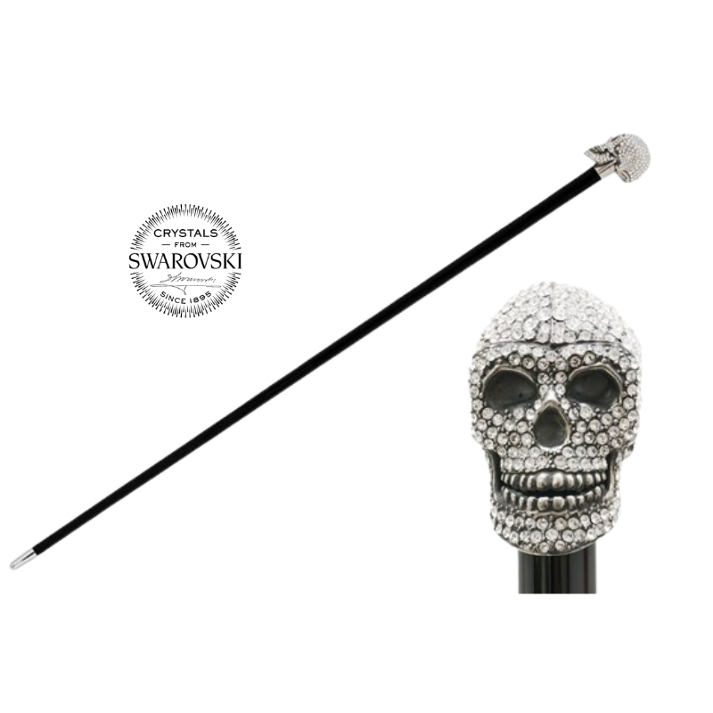 Clear Swarovski® Skull Cane - Canes